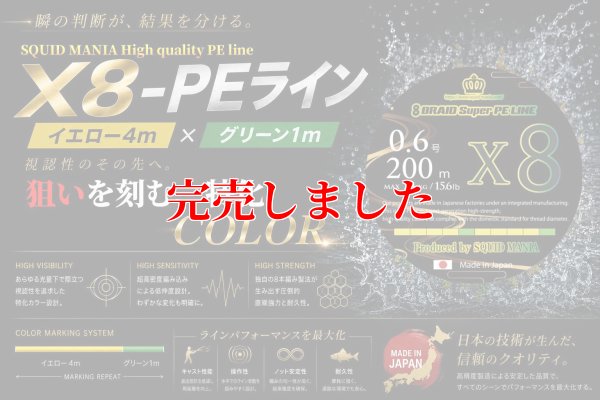 画像1: スクマニ X8-PE イエロー4m×グリーン1m 0.6-200m（10/末予定）