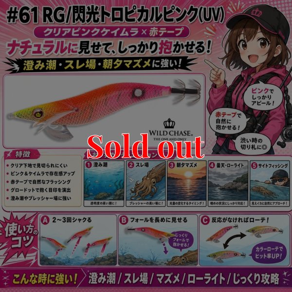 画像1: WILD CHASE 3.5号 (61) RG/閃光トロピカルピンク(UV＆RED-glow)