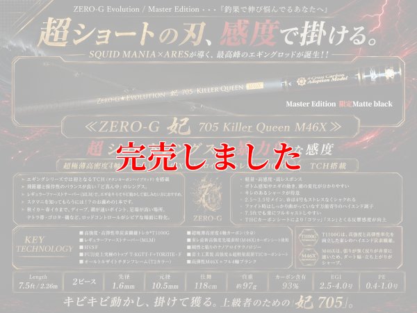 画像2: ZERO-G  妃 705 Killer Queen M46X  限定艶消しBLACK