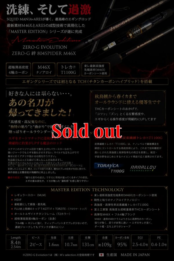 画像2: ZERO-G 絆 804 SPIDER M46X 限定艶消しBLACK