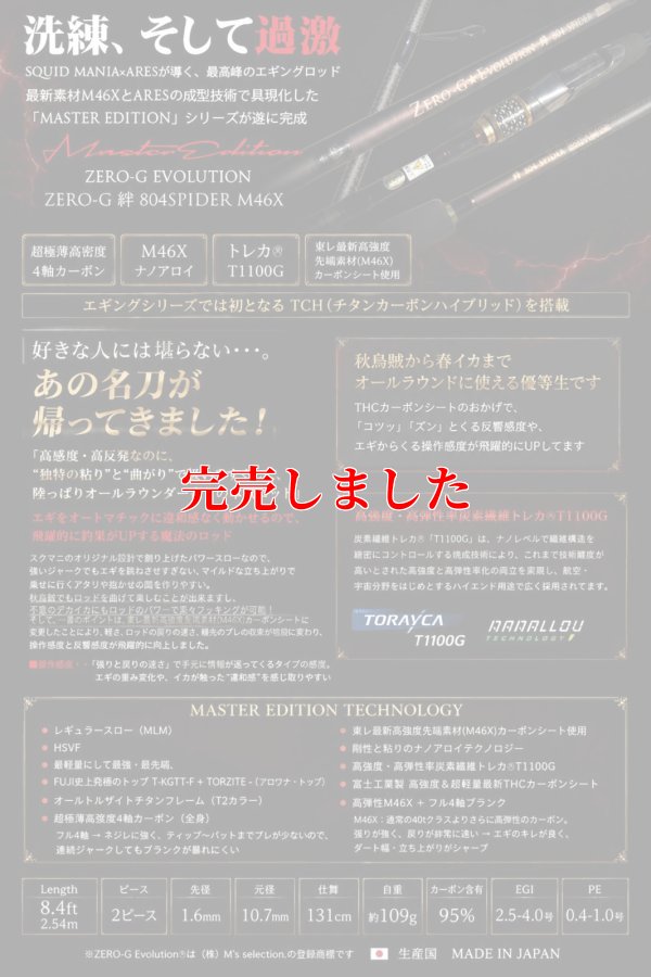 画像2: ZERO-G 絆 804 SPIDER M46X 限定艶消しBLACK