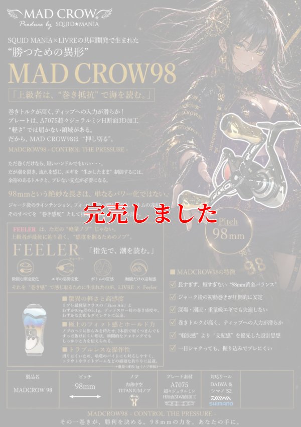 画像1: MADCROW98 オールBLACK フィーラー 【IP24Kカラー】