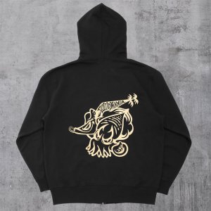 画像4: BAD SQUID フルジップ パーカー / 黒金 (4)