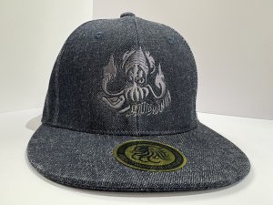 画像1: オリジナルデニムCAP『BAD SQUID 2』ガンメタ刺繍 (1)