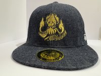 画像1: オリジナルデニムCAP『BAD SQUID 2』GOLD刺繡