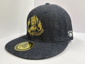 画像1: オリジナルデニムCAP『BAD SQUID 2』GOLD刺繡 (1)