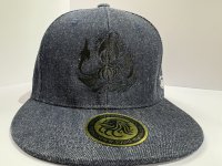 画像1: オリジナルデニムCAP『BAD SQUID 2』BLACK 刺繍