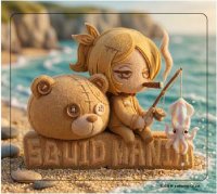 画像1: 着ぐるみ女の子フェルト・ビーチステッカー