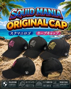 画像1: CURVE CAP【BLACK】スクマニロゴ (1)