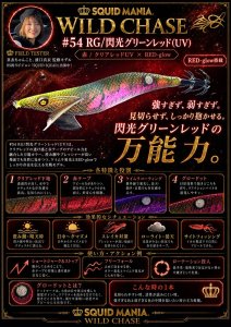画像1: WILD CHASE 3.5号シャロー (54) RG/閃光グリーンレッド(UV) (1)