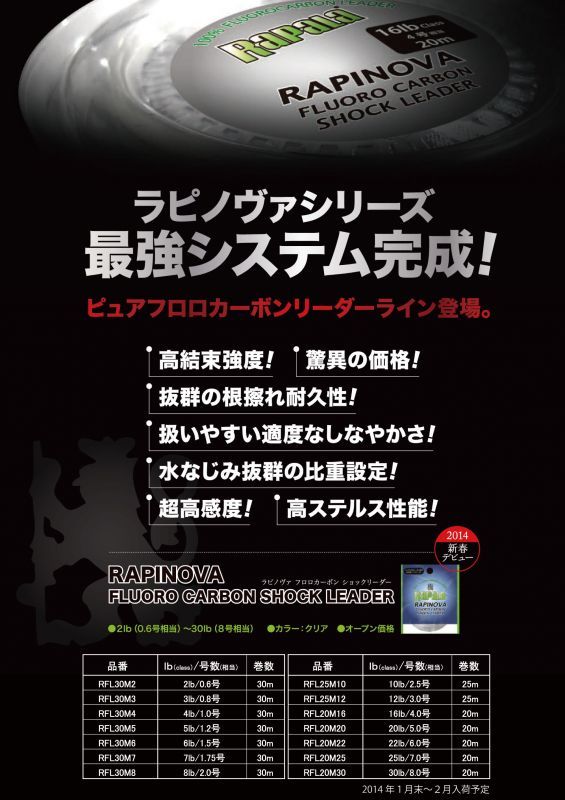 ラパラ ラピノヴァ フロロカーボンショックリーダー 30%OFF ...