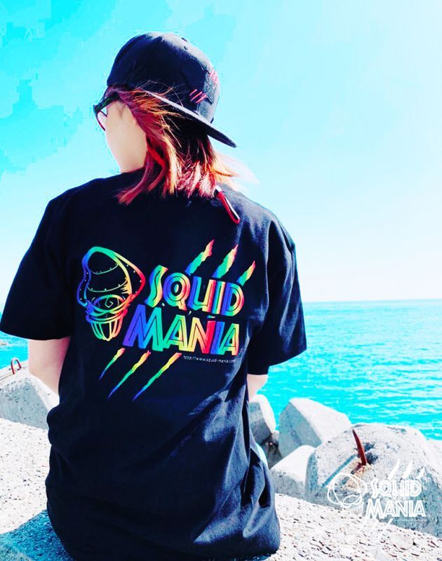 店 スクイッドマニア ハイクオリティー綿Tシャツ ロボクマ レインボー Lサイズ スクイッドマニア 半袖Tシャツ