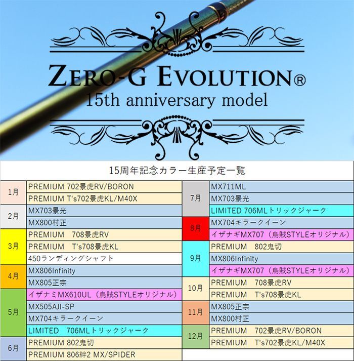 15th ZERO-G EVOLUTION プレミアム T's 702 景虎 KL-MX - エギング 